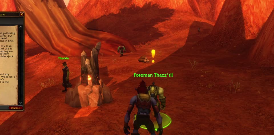 Foreman Thazz'ril in Durotar, where you pick up this quest