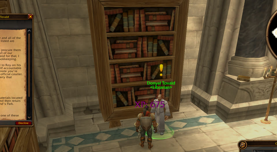 Donyal Tovald in Stormwind City, where you turn in this quest